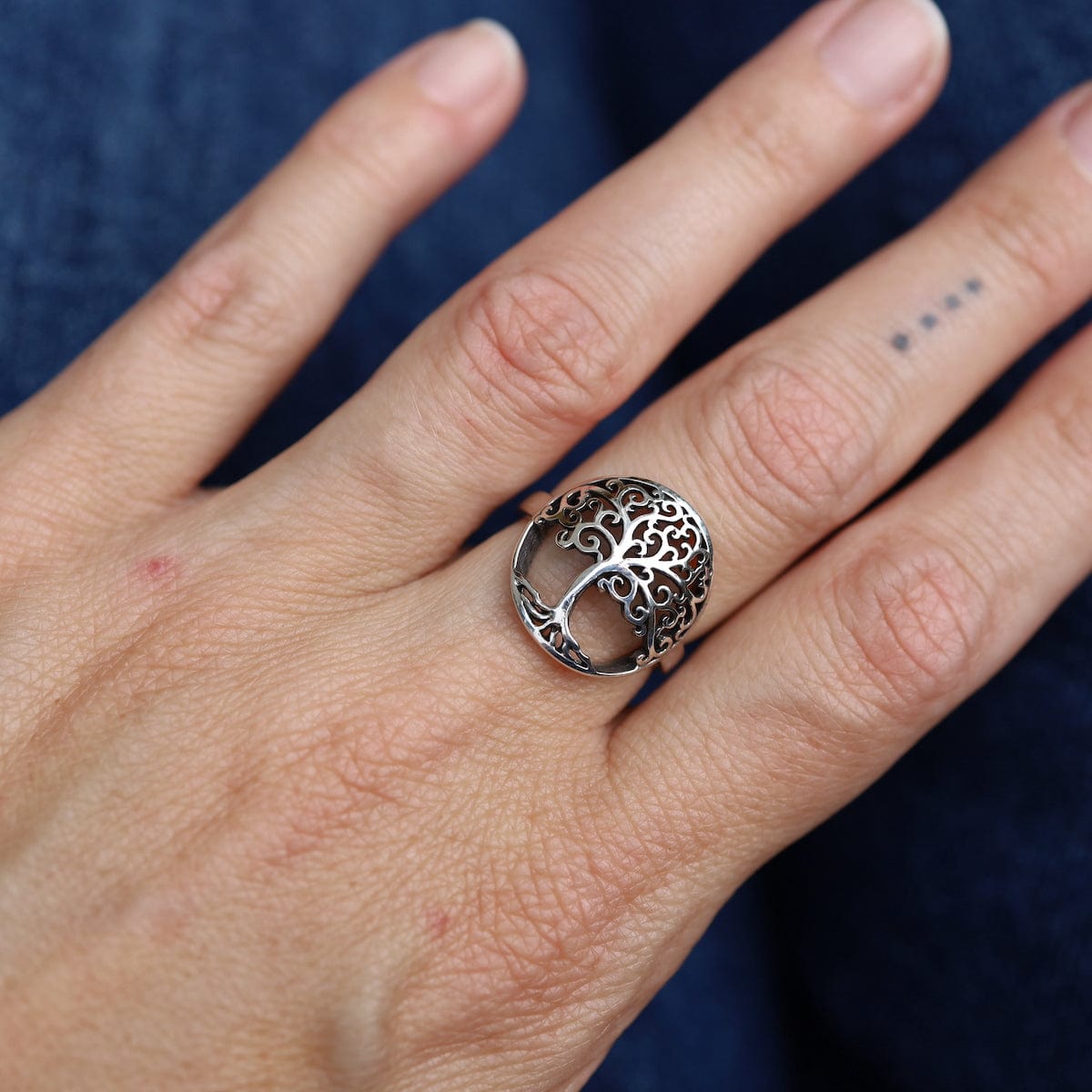 RNG Sterling Silver Tree of Life Shield Ring