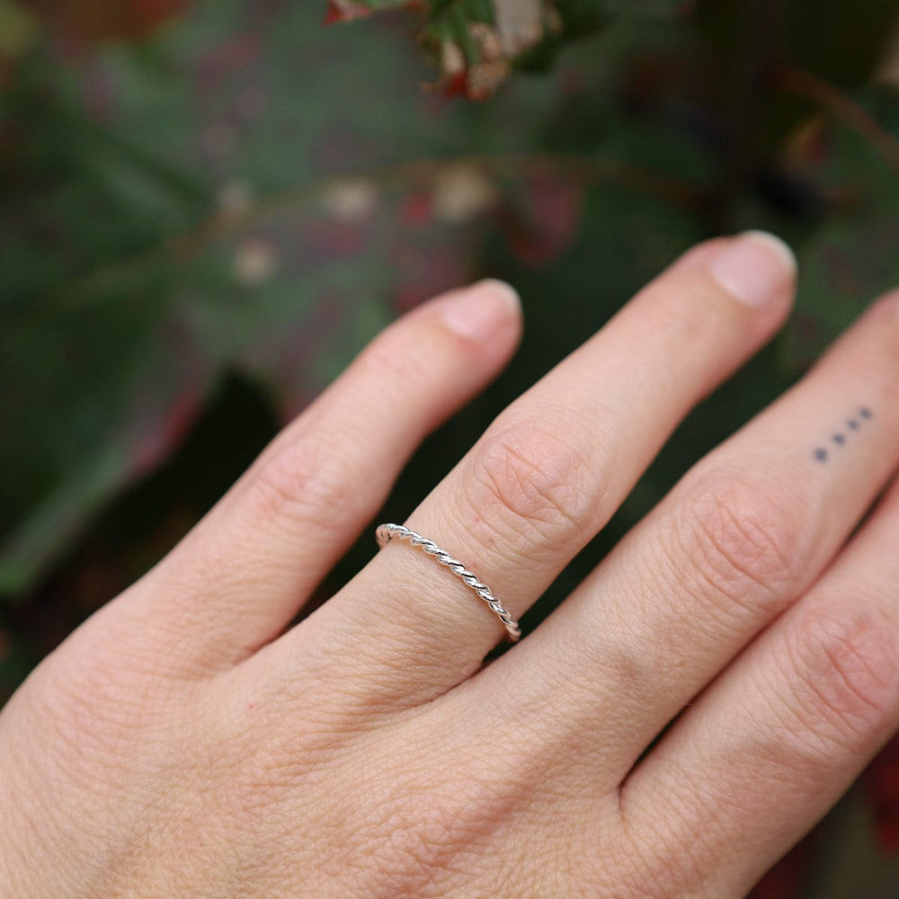 RNG Sterling Silver Twisted Band Stacking Rings