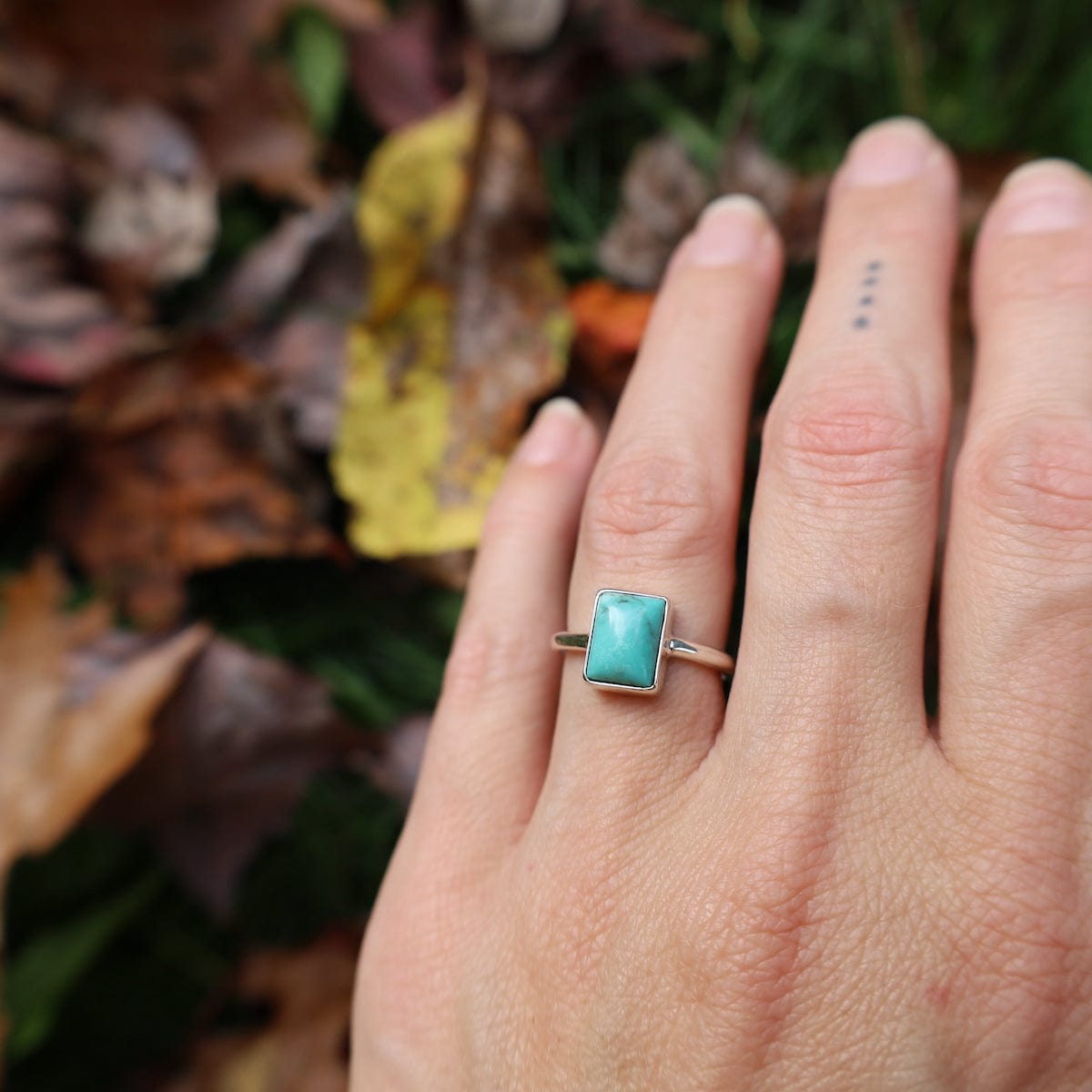 RNG Sterling Silver with Rectangular Turquoise