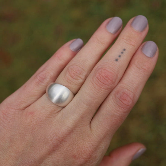 RNG Tapered Wide Ring - Brushed Sterling Silver