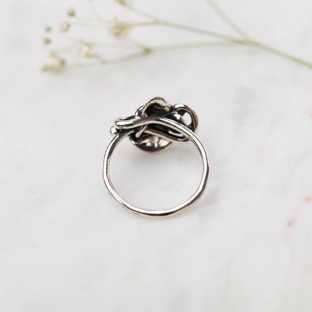 
                      
                        RNG Thin Band Abstract Sterling Silver Flower Ring
                      
                    