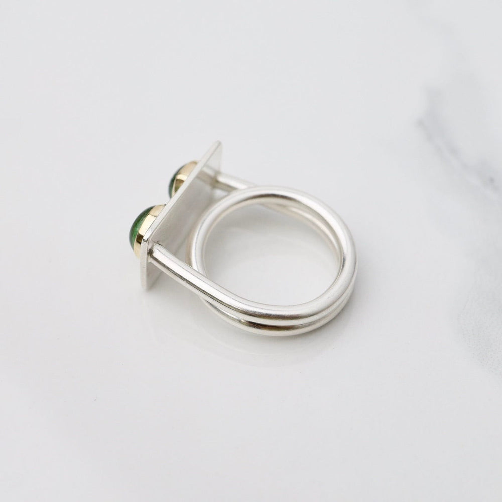 
                      
                        RNG Two Stone GreenTourmailine Monument Ring - One of
                      
                    