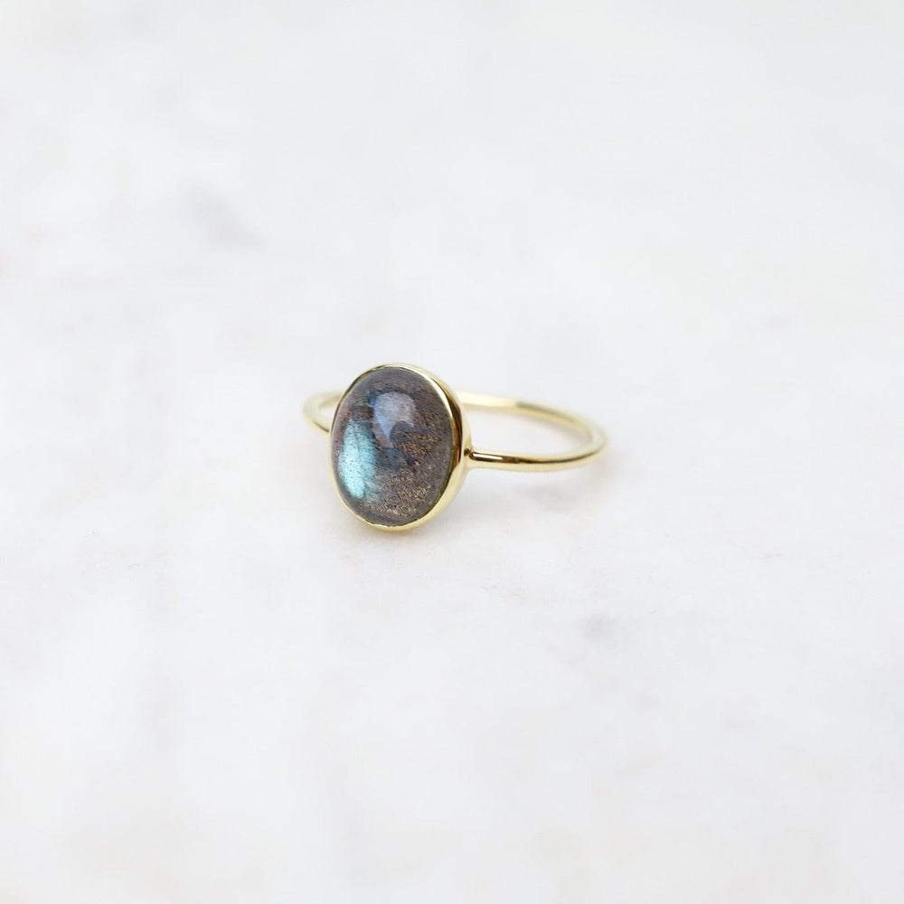 
                  
                    RNG-VERM Gold Vermeil Bezel Set Labradorite Cabochon Ring
                  
                