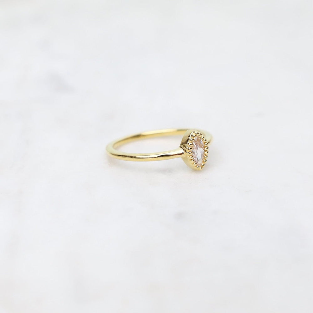 
                  
                    RNG-VERM Gold Vermeil Marquis Cut CZ Milgrain Edge Ring
                  
                