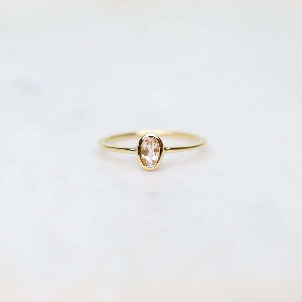 RNG-VERM Gold Vermeil Oval Bezel Set Morganite Ring