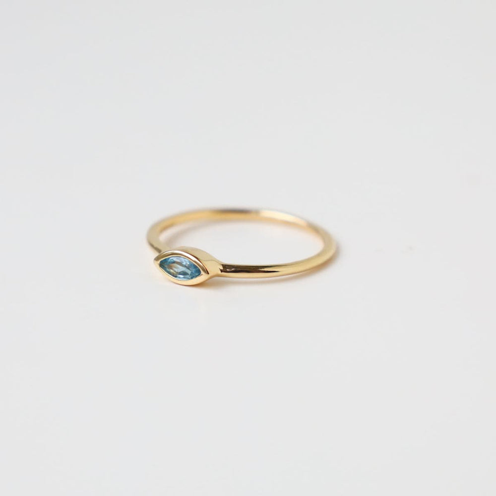 
                      
                        RNG-VRM 14k Gold Vermeil Bezel Set Marquis Blue Topaz Ring
                      
                    