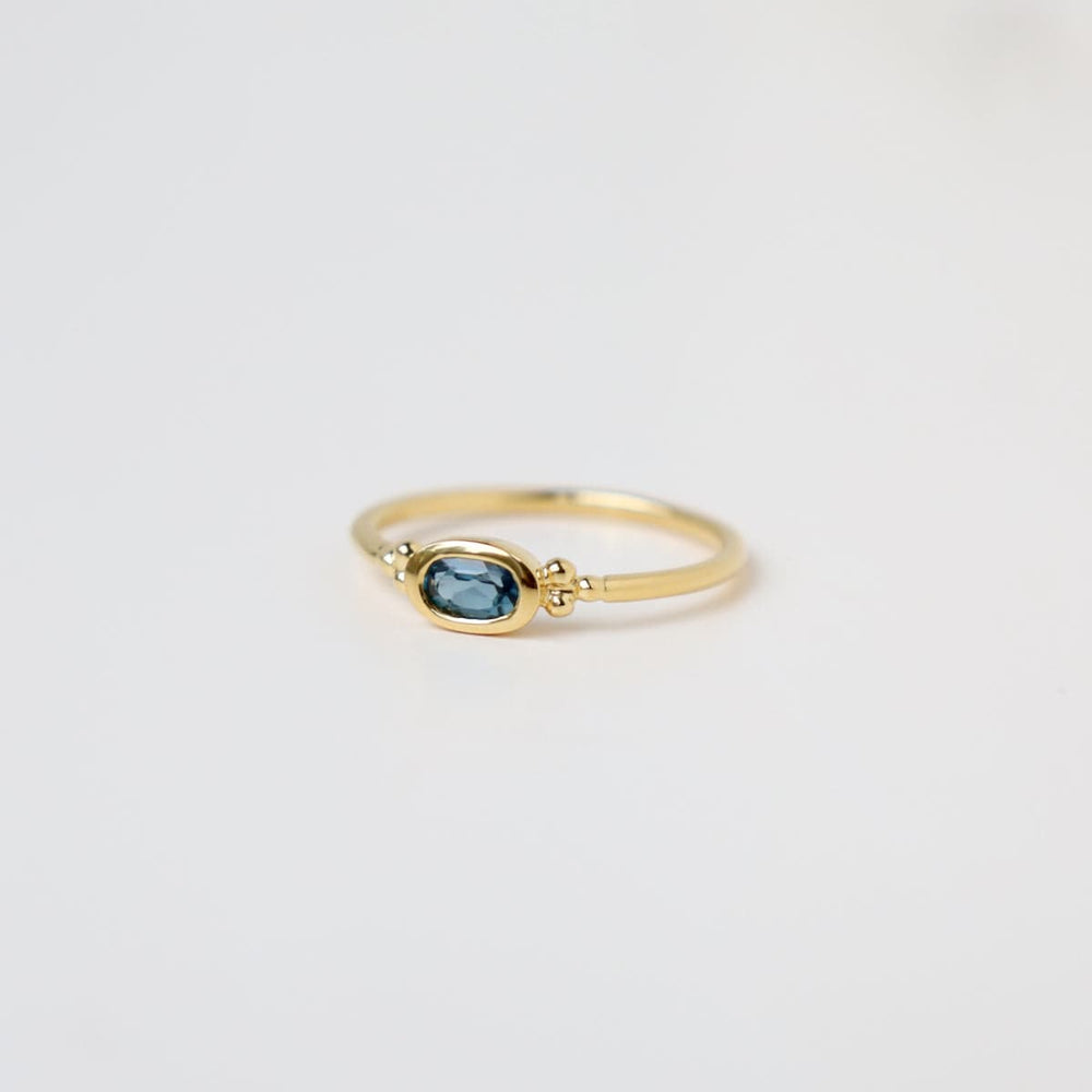 
                  
                    RNG-VRM Bezel Set Oval London Blue Topaz 14k Gold Vermeil Ring
                  
                