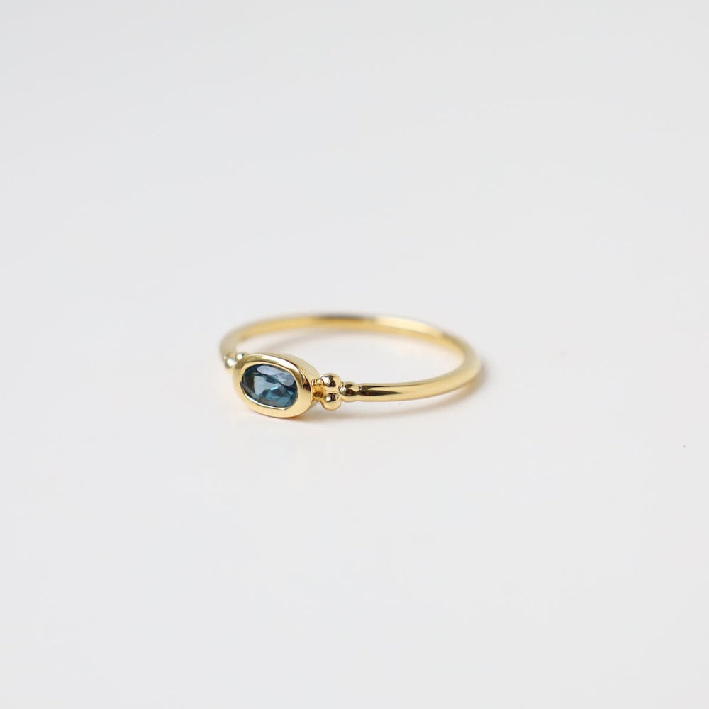 
                  
                    RNG-VRM Bezel Set Oval London Blue Topaz 14k Gold Vermeil Ring
                  
                