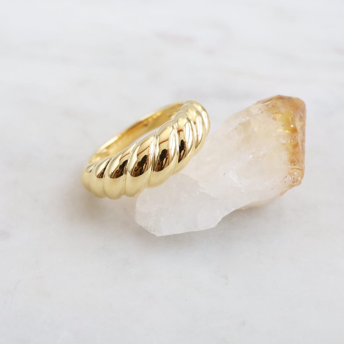 RNG-VRM Gold Vermeil Dome Twist Ring