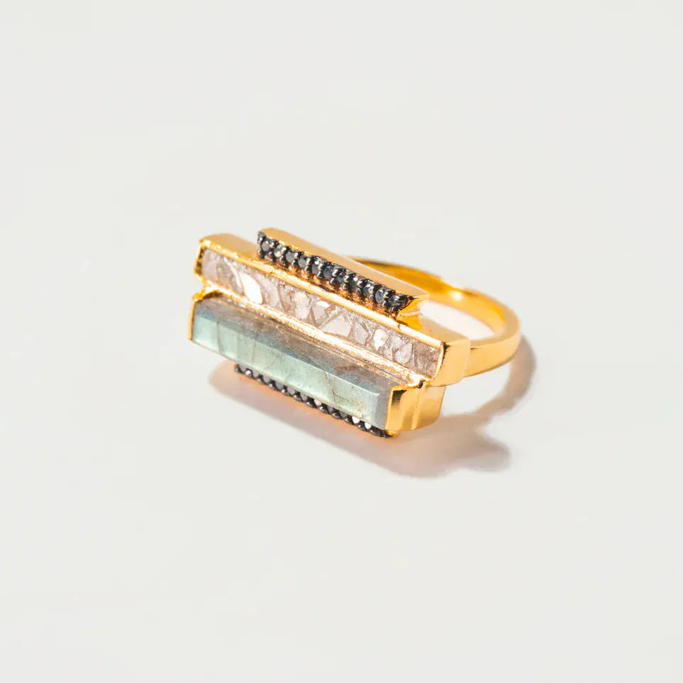 RNG-VRM Hanover Gold Vermeil Ring - Black Diamond