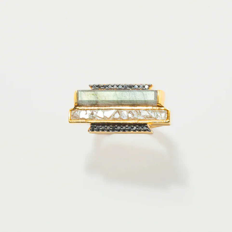 RNG-VRM Hanover Gold Vermeil Ring - Black Diamond