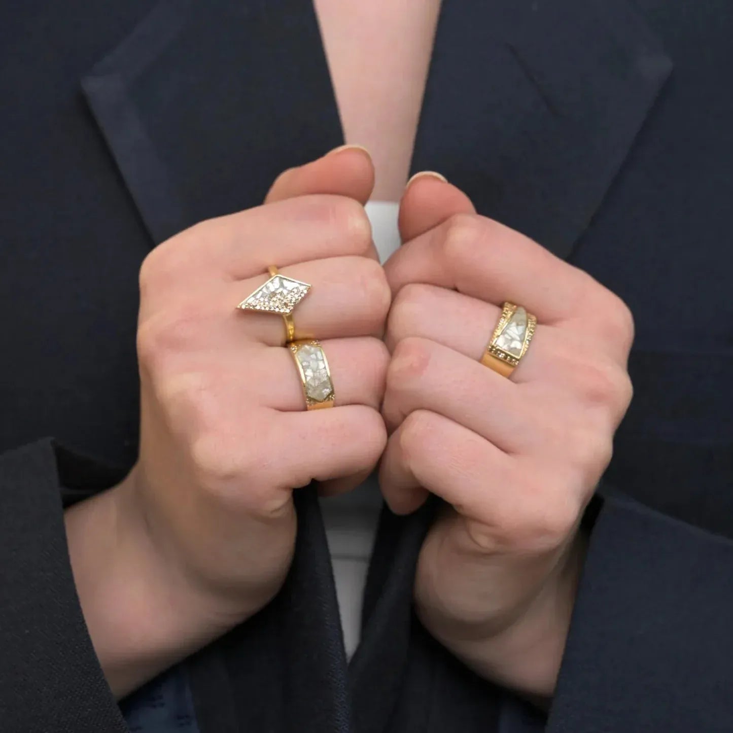 RNG-VRM Meera Gold Vermeil Ring - Champagne Diamond