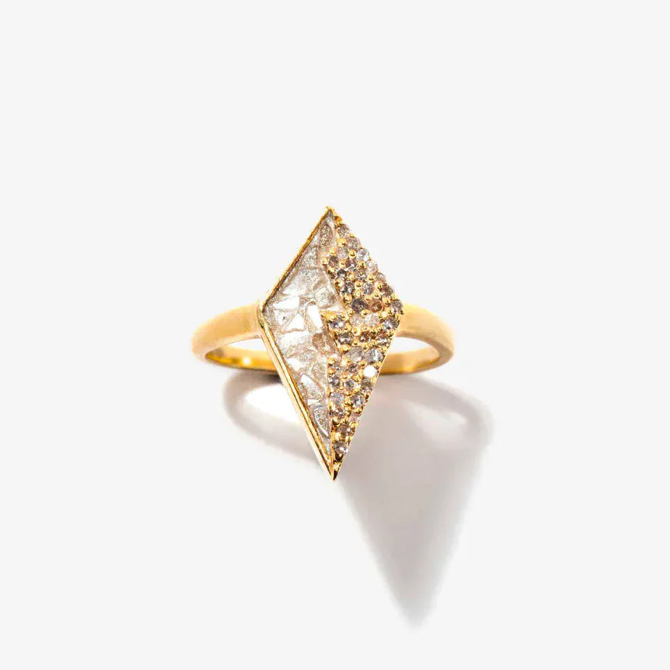 RNG-VRM Meera Gold Vermeil Ring - Champagne Diamond