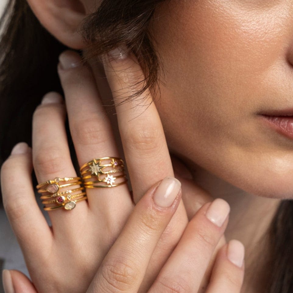 RNG-VRM Nash Stack Gold Vermeil Ring