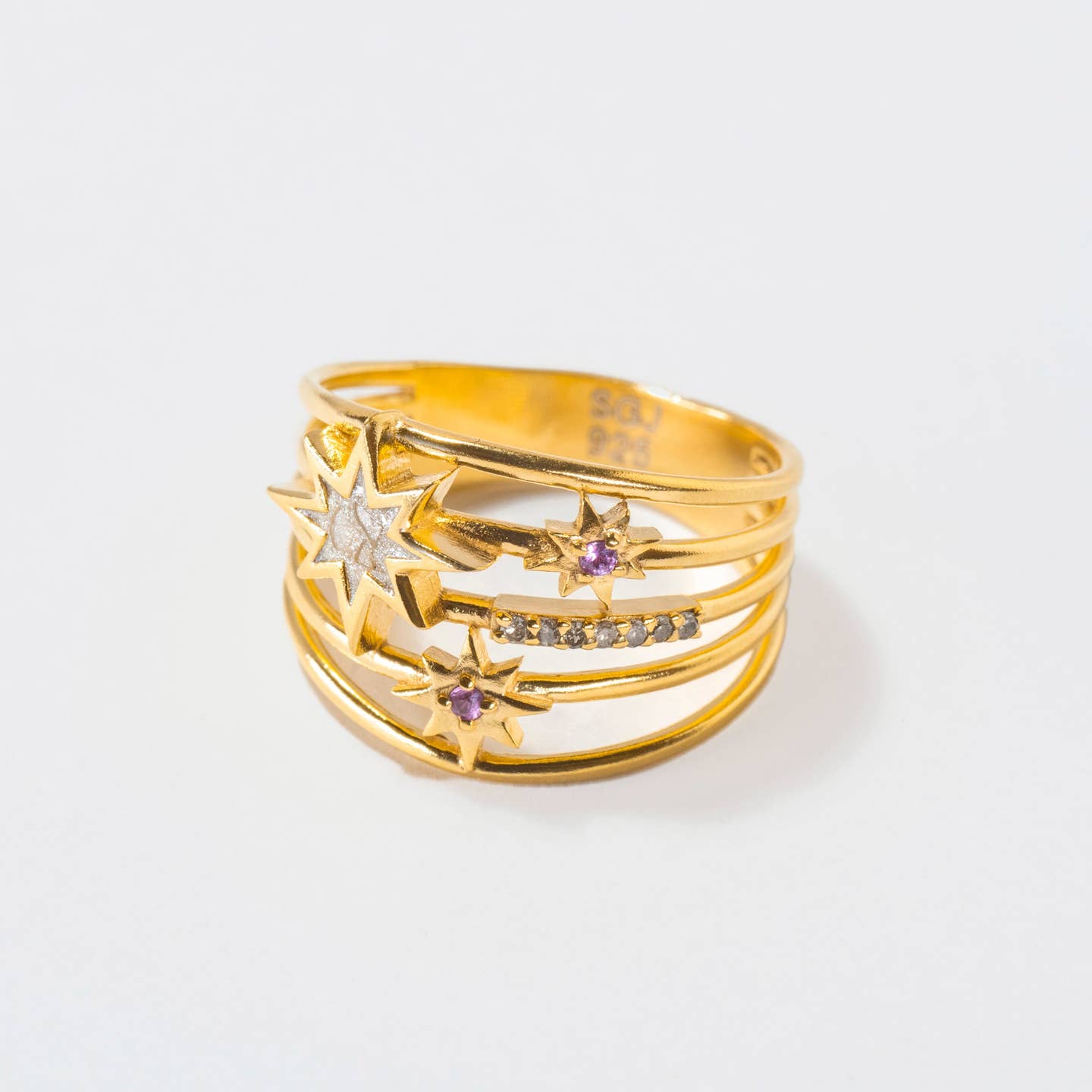 RNG-VRM Nash Stack Gold Vermeil Ring