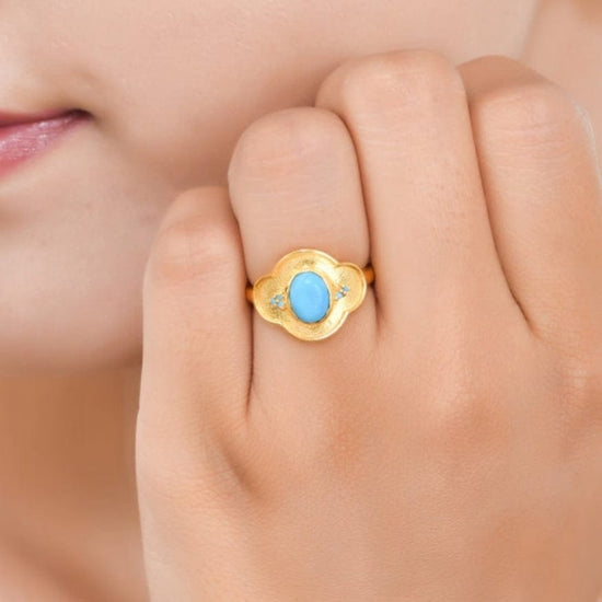 RNG-VRM Turquoise Vermeil Ring
