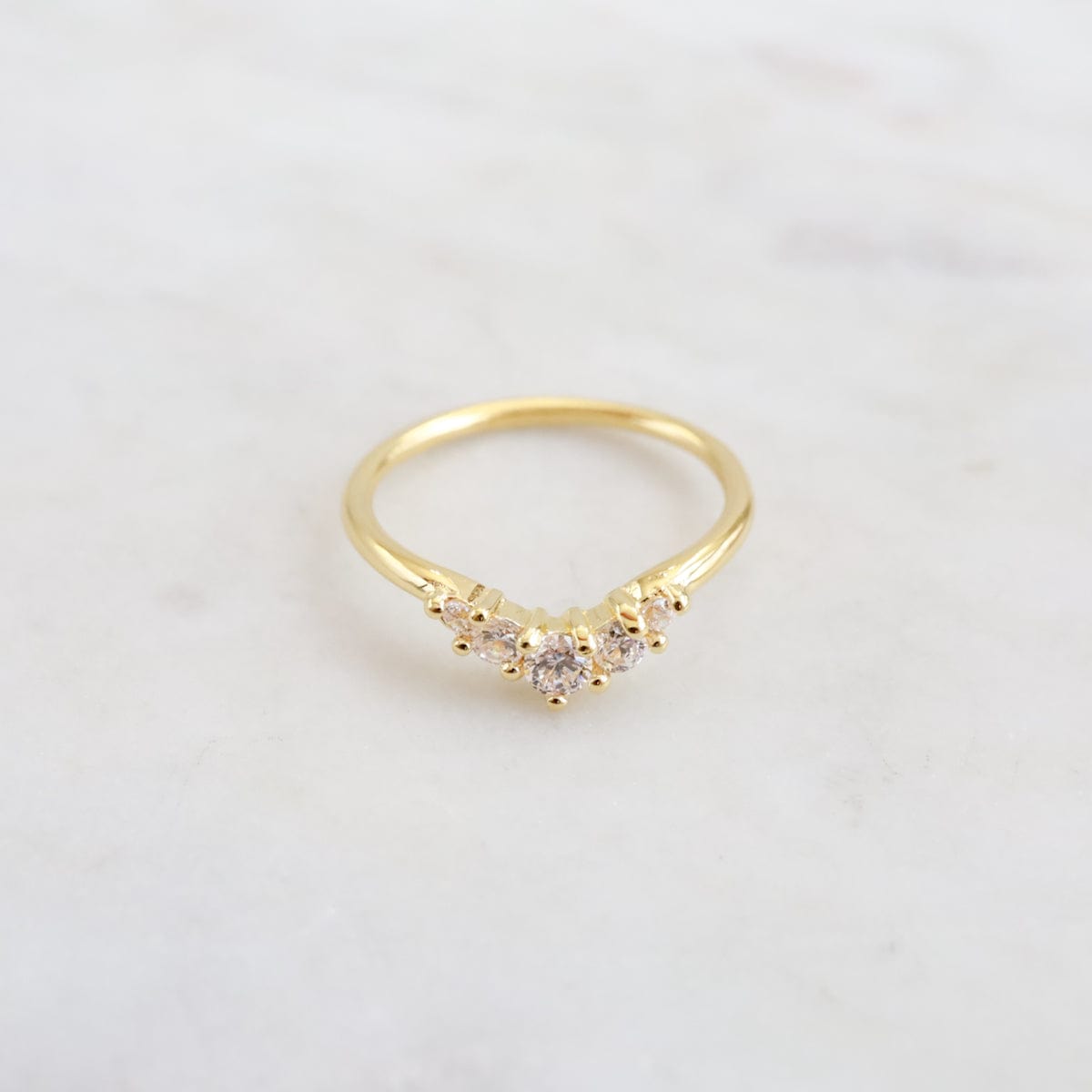 RNG-VRM Vintage Arc Ring CZ Gold Vermeil Ring