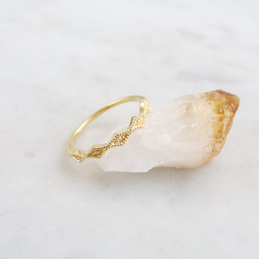 
                  
                    RNG-VRM Vintage Tapered Diamond Shapes CZ Stacking Ring
                  
                