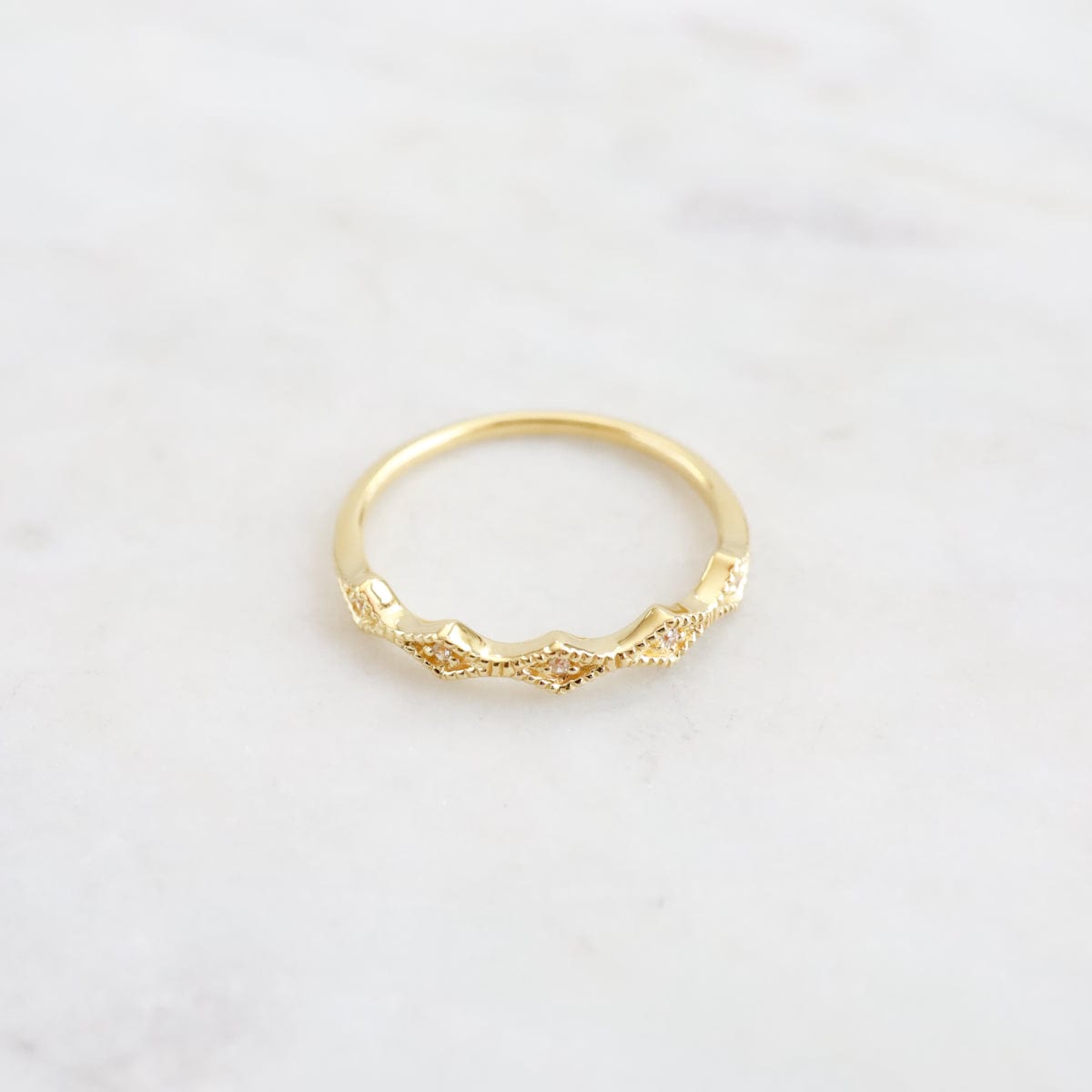 RNG-VRM Vintage Tapered Diamond Shapes CZ Stacking Ring