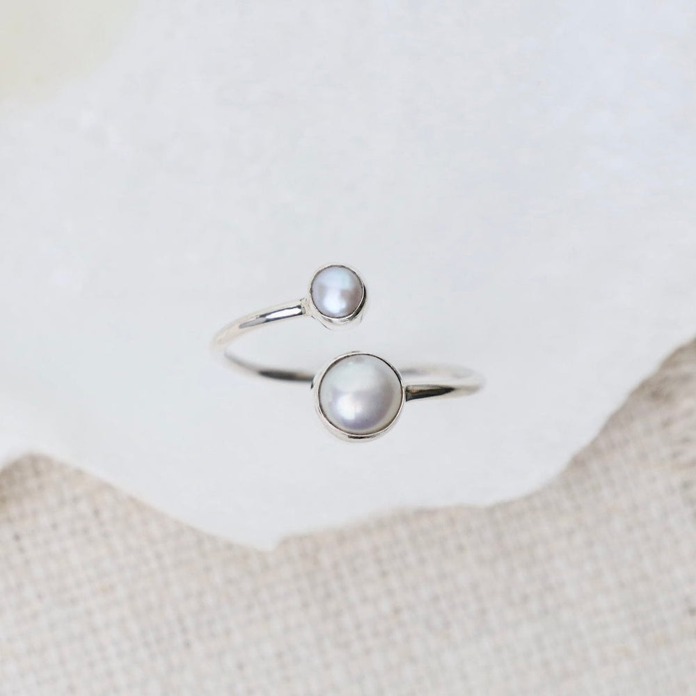 RNG White Pearl Adjustable Ring