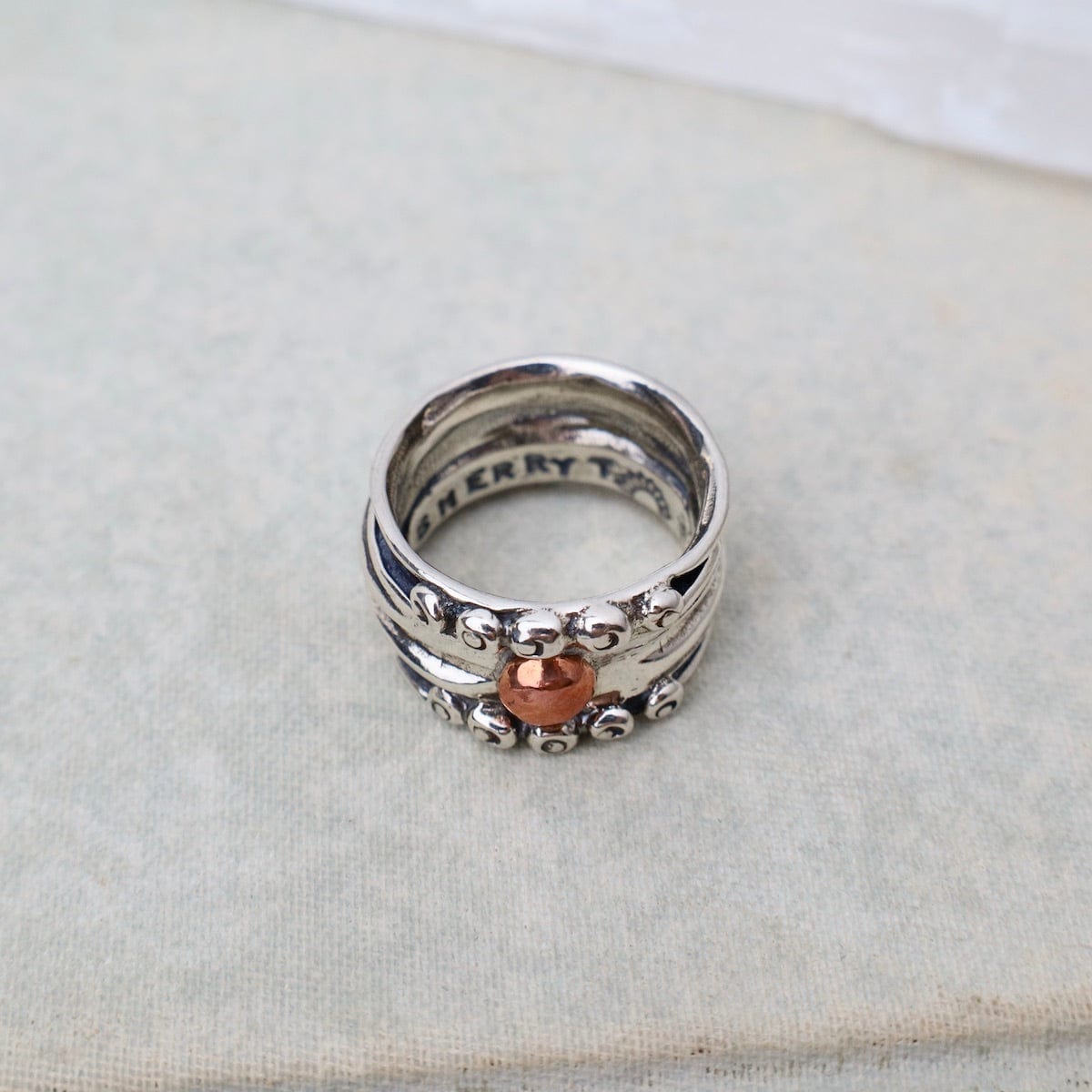 RNG Wide Nordic Ring with Copper Ball