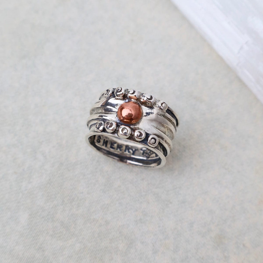 RNG Wide Nordic Ring with Copper Ball