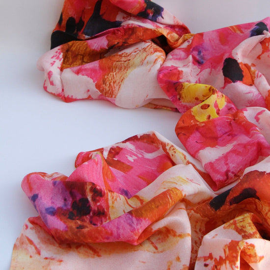SCRF Abstract Peonies Cotton Scarf