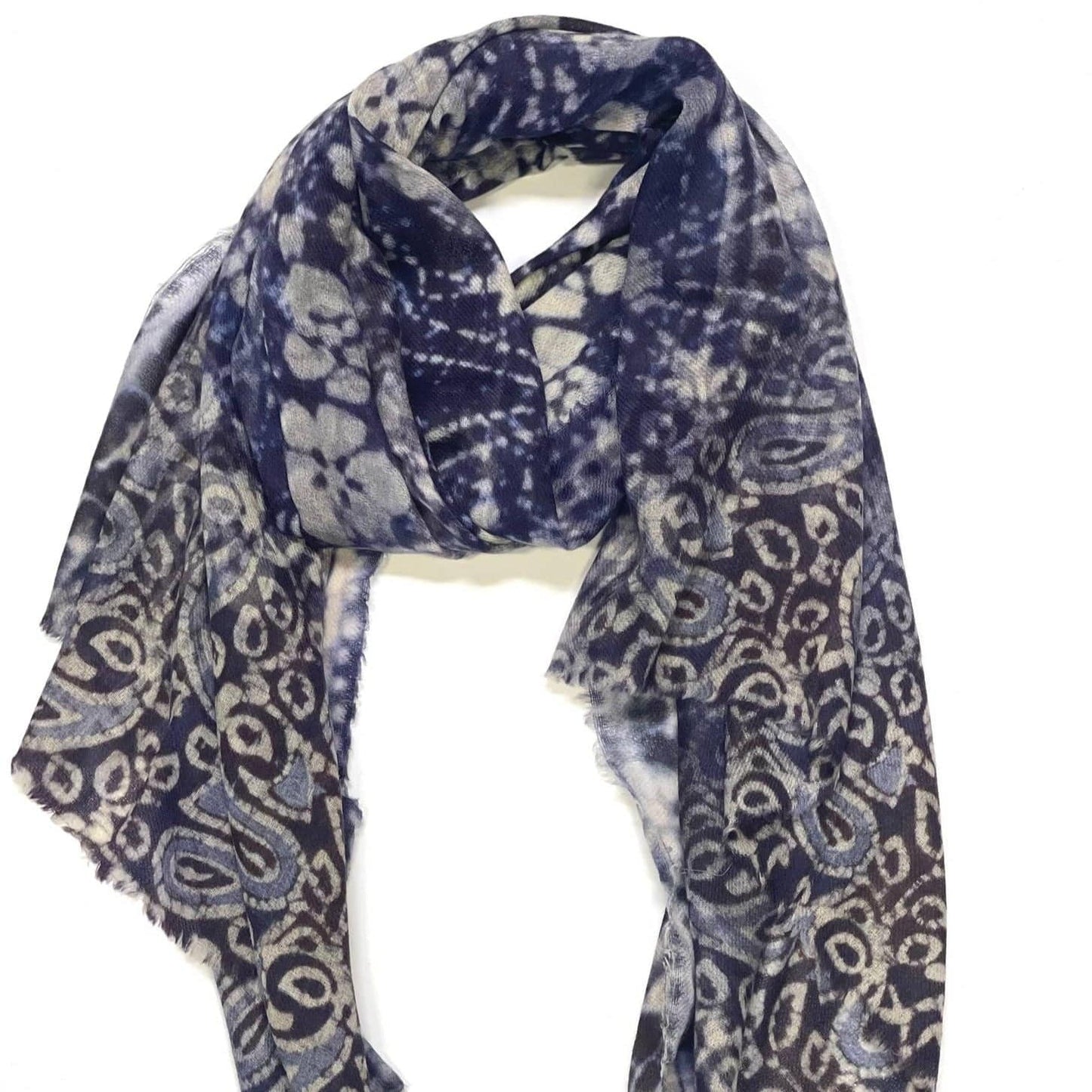 SCRF Amina Wool Scarf/Wrap Navy Purple