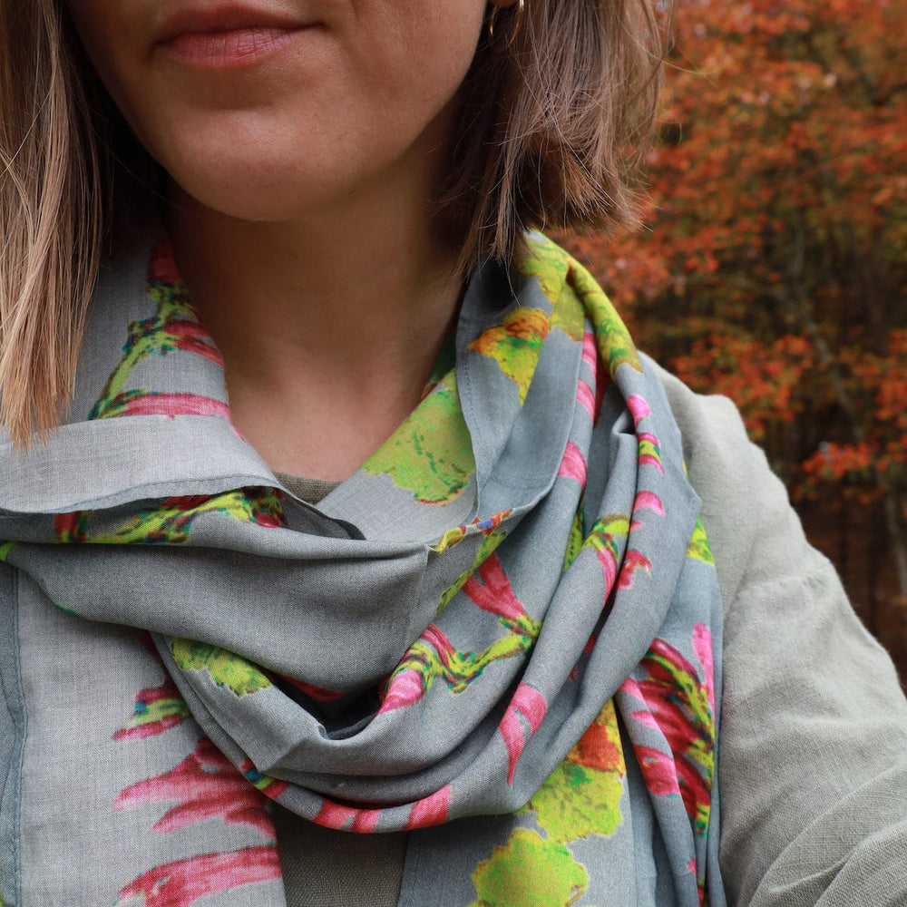 SCRF Autumn Grey `XO` Cotton Scarf