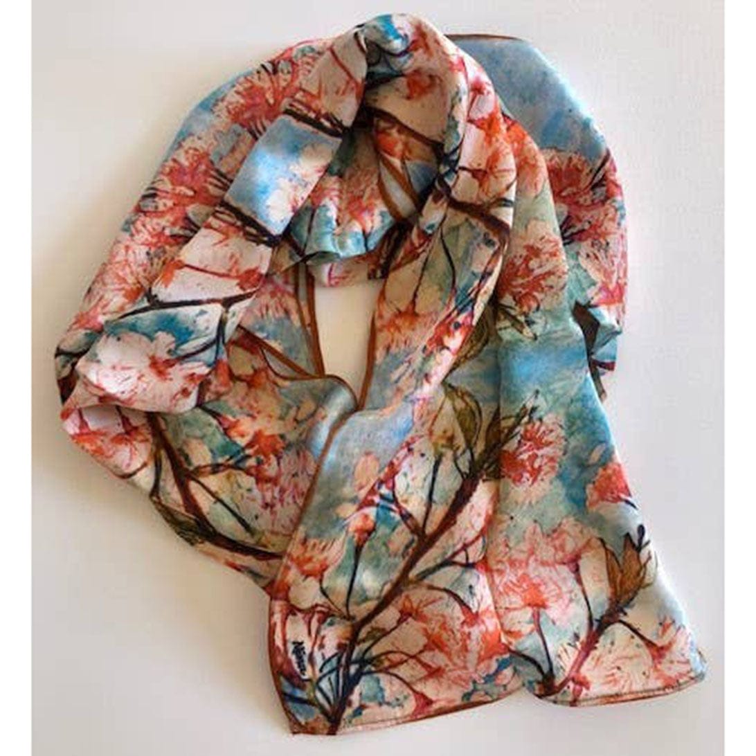 Load image into Gallery viewer, SCRF Cherry Blossoms Silk Scarf
