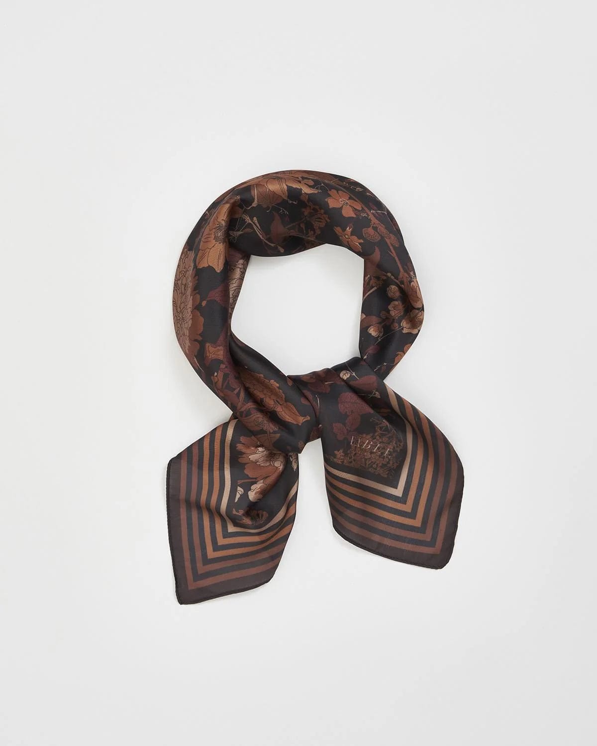 SCRF Deco Bloom Black Square Scarf