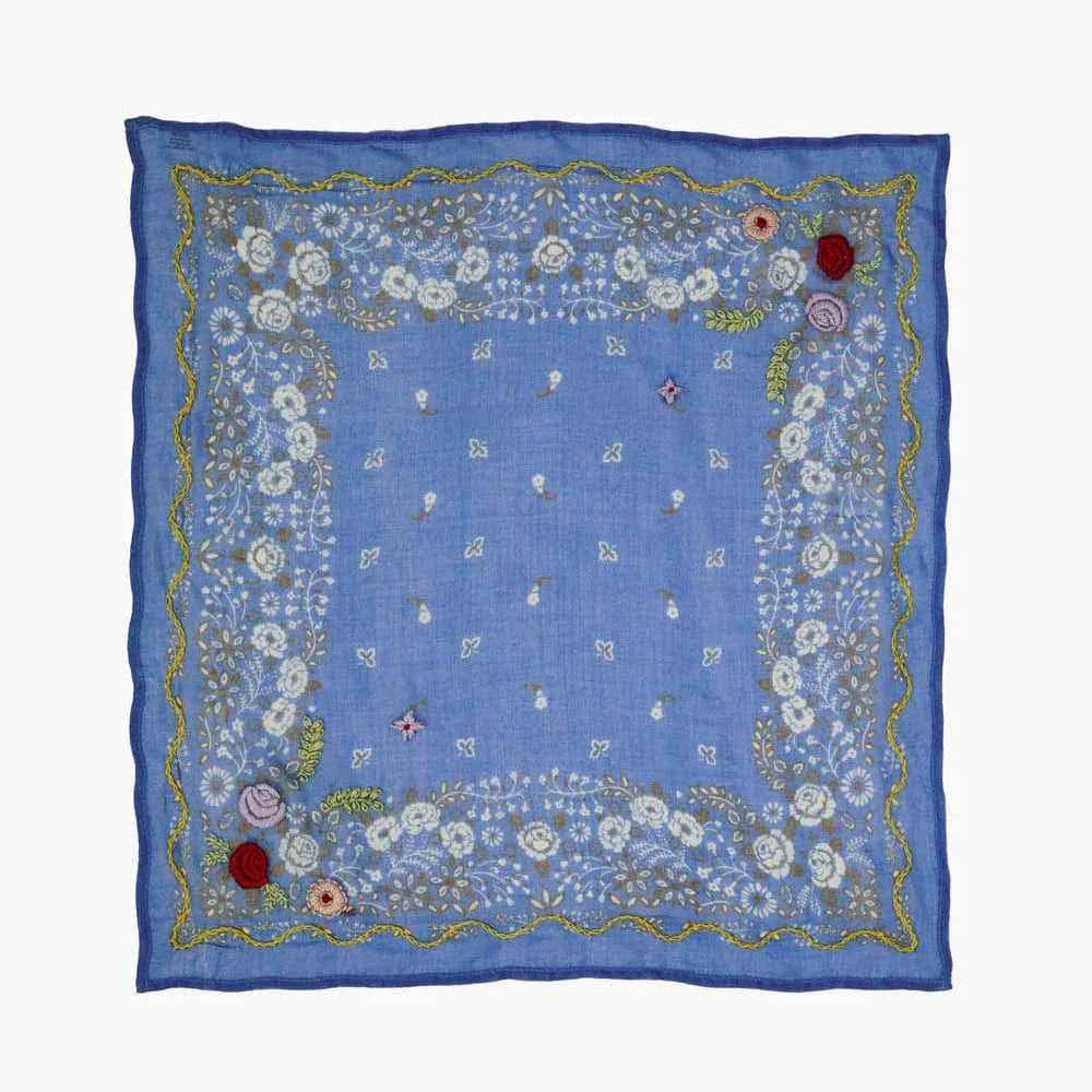 SCRF Embroidered Floral Bandana Granada Sky