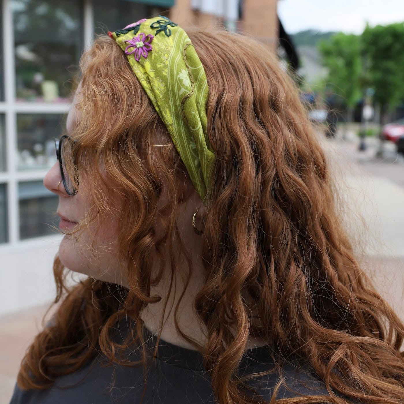 SCRF Embroidered Floral Bandana Mustard