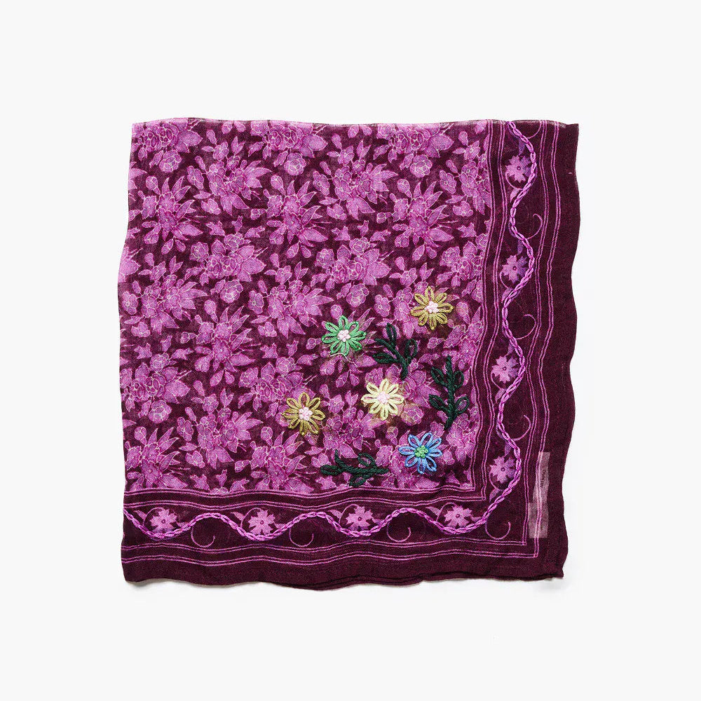 SCRF Embroidered Floral Bandana Orchid