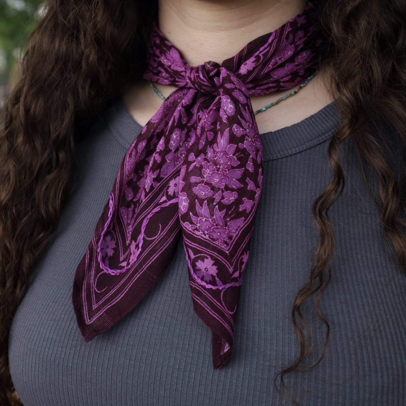 SCRF Embroidered Floral Bandana Orchid
