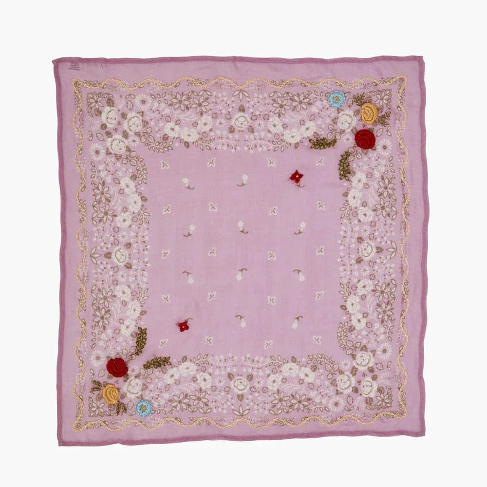 SCRF Embroidered Floral Bandana Pastel Lavender