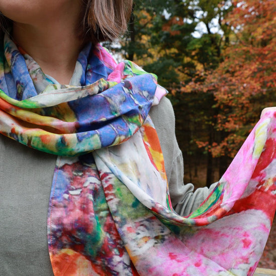 SCRF Fall Bouquet Cotton Scarf