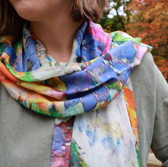 SCRF Fall Bouquet Cotton Scarf
