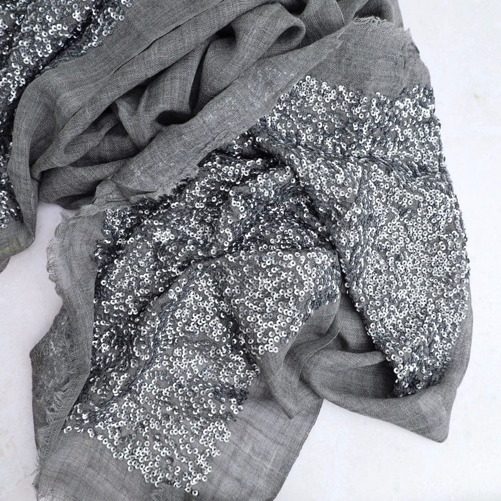 
                  
                    SCRF Grey Wool/Silk Scarf With Sequins
                  
                