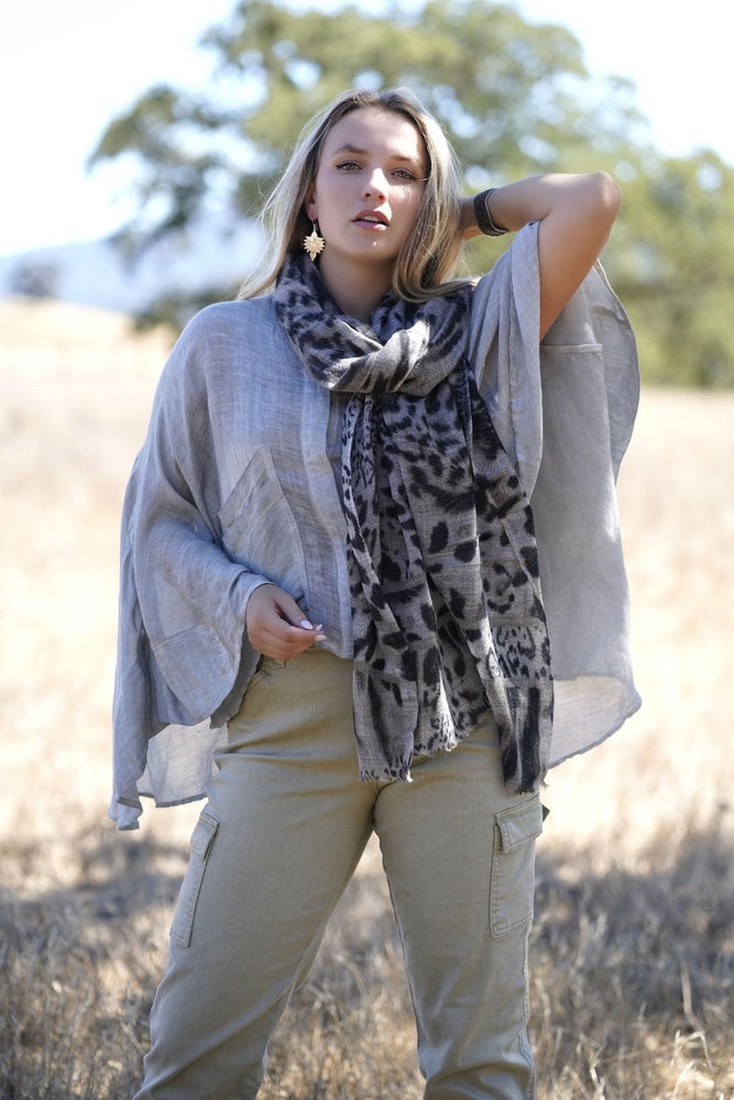 
                  
                    SCRF Himalayan Leopard Print Wool Scarf/Wrap Grey
                  
                