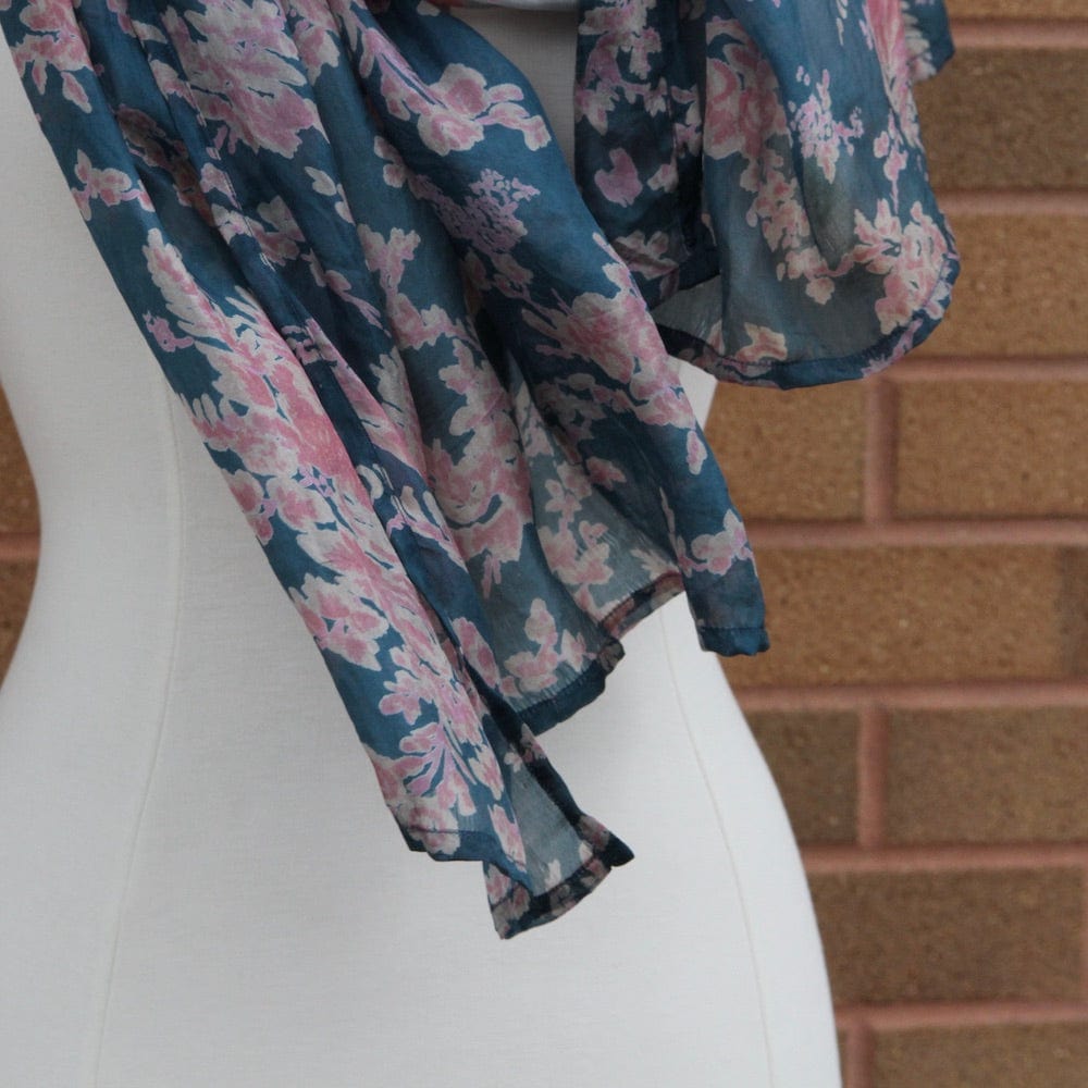 
                  
                    SCRF Ombre Dark Blue with Roses Silk Scarf
                  
                