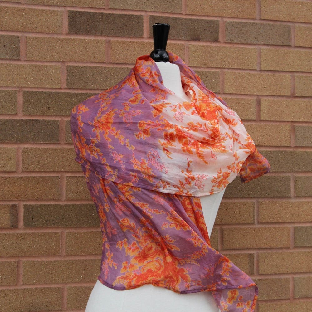 
                      
                        SCRF Orange & Lilac Grace Silk Scarf
                      
                    