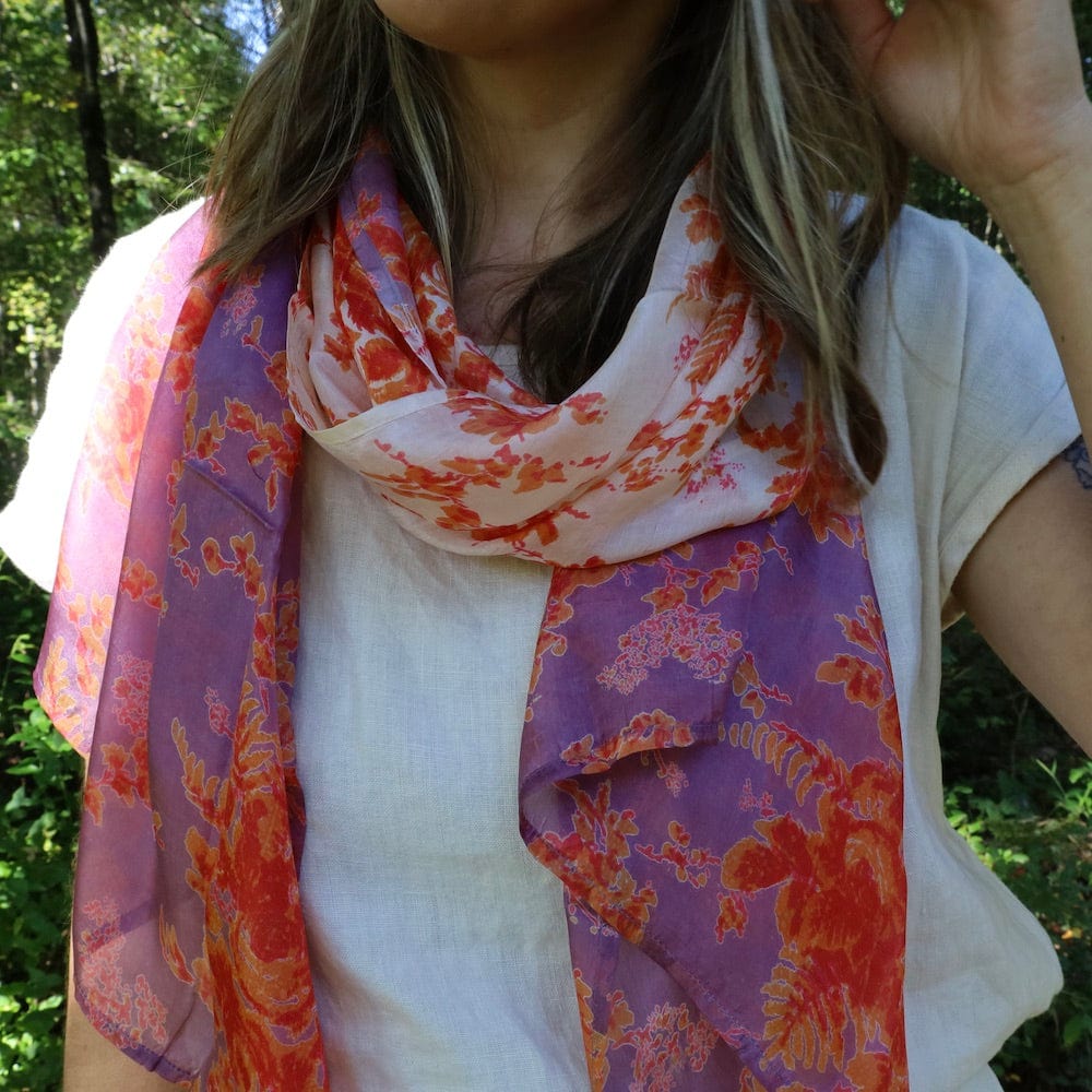 
                      
                        SCRF Orange & Lilac Grace Silk Scarf
                      
                    