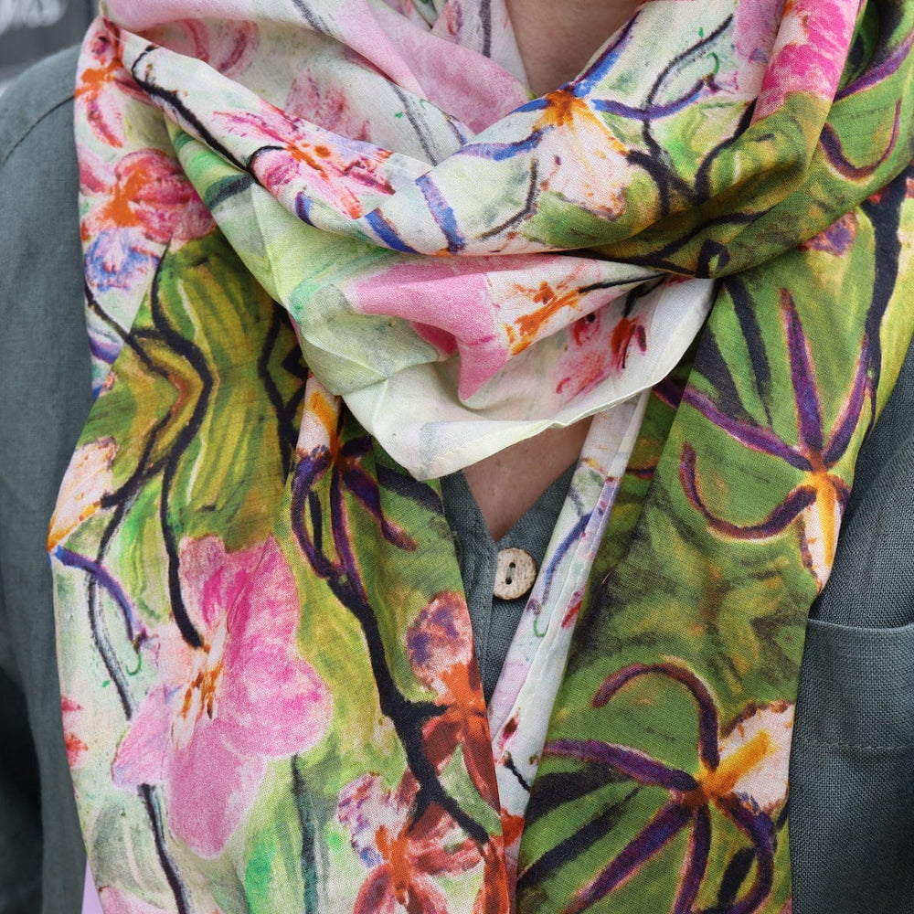 SCRF Orchid Sanctuary Cotton Scarf