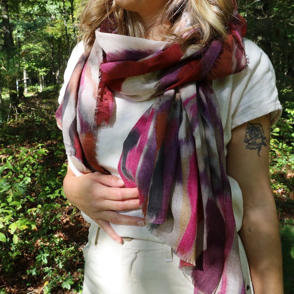 SCRF Pangden Wool Scarf - Cusco Chevron - Purple