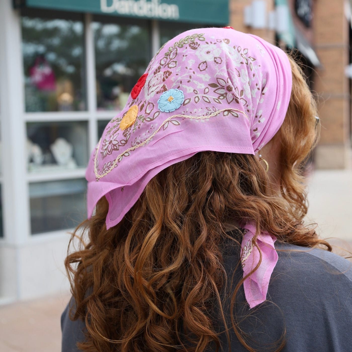 SCRF Pastel Lavender Embroidered Floral Bandana