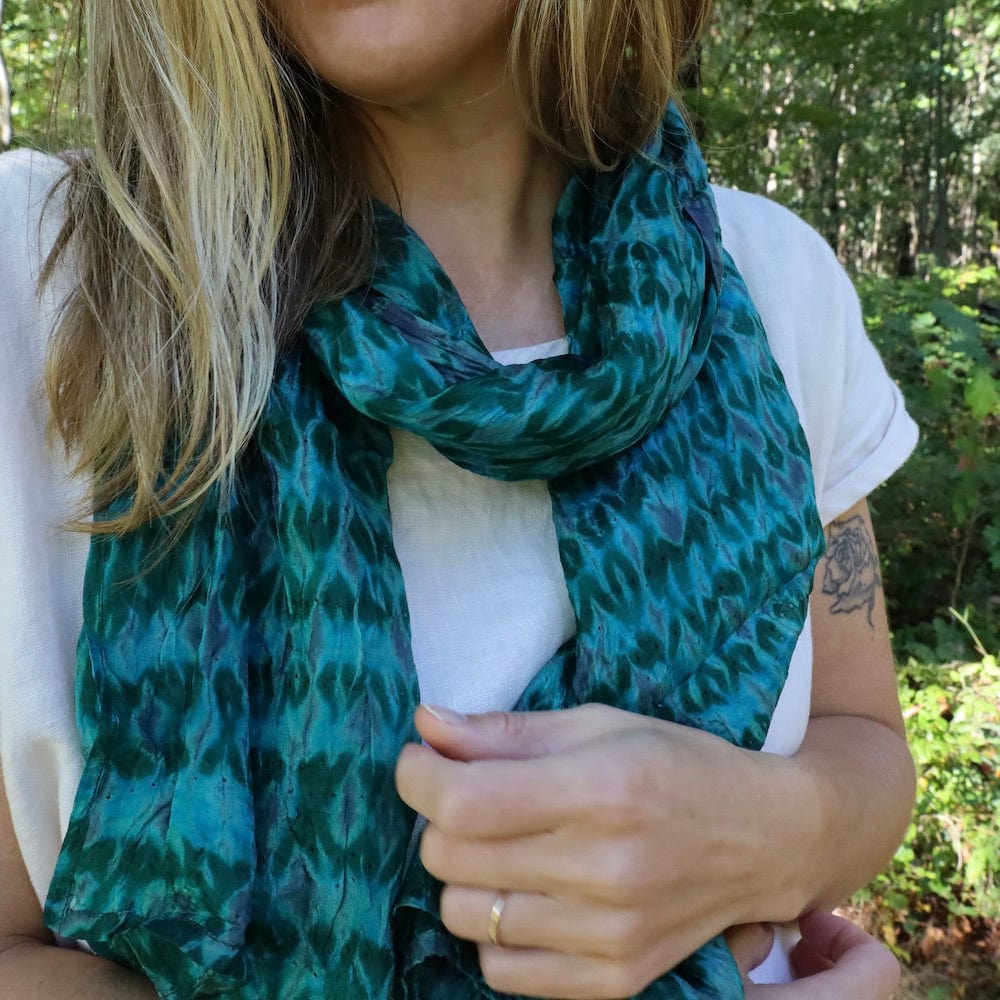 
                  
                    SCRF Royal Blue & Green Savannah Silk Shibori Scarf
                  
                