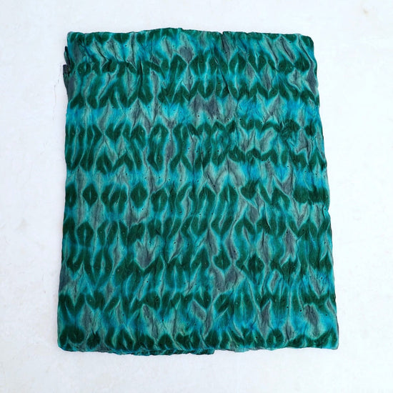 SCRF Royal Blue & Green Savannah Silk Shibori Scarf