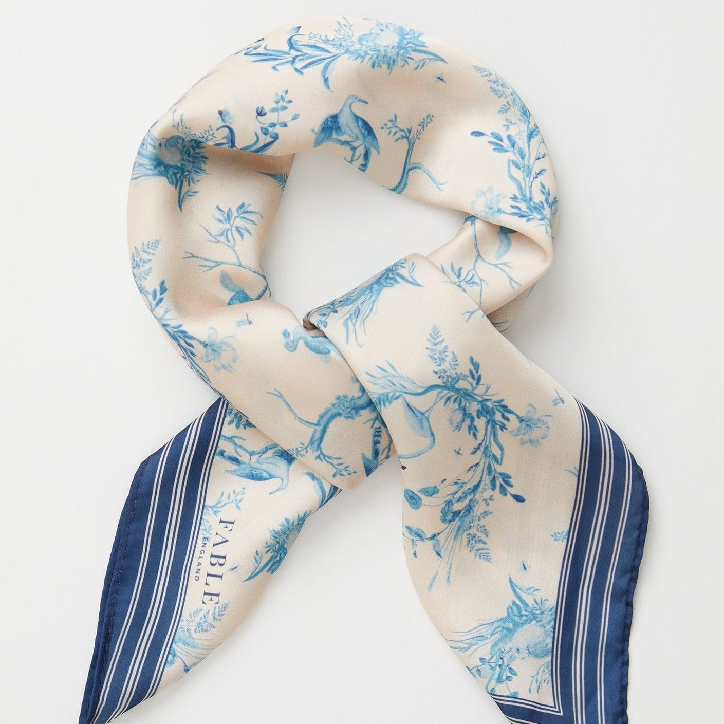 SCRF Toile de Jouy Vintage Blue Square Scarf