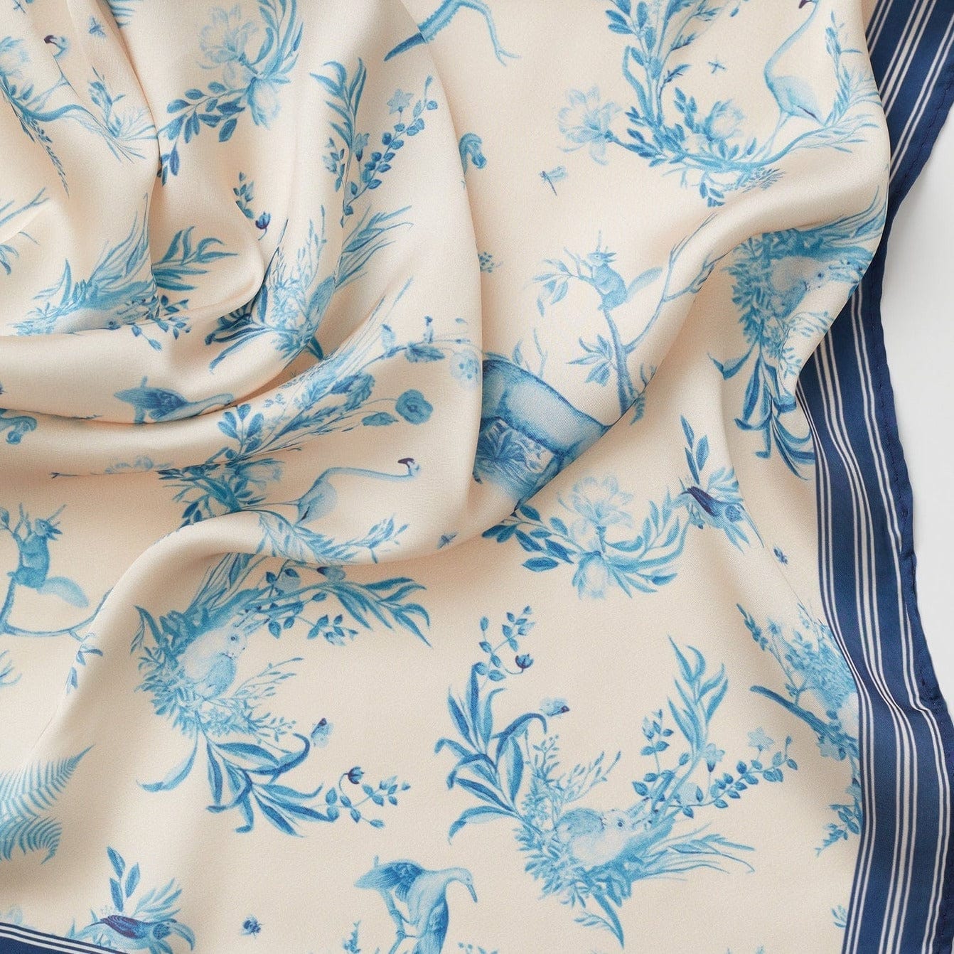 Toile de Jouy Landscape Print Scarf